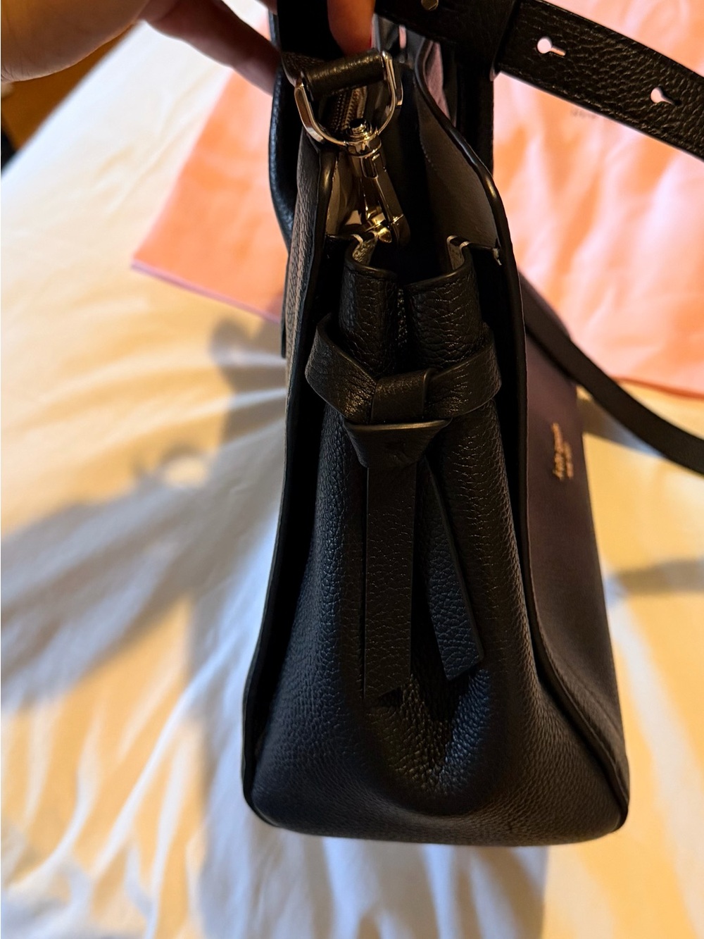 kate spade Black Pebbled Leather Satchel NWOT - Picture 7 of 12